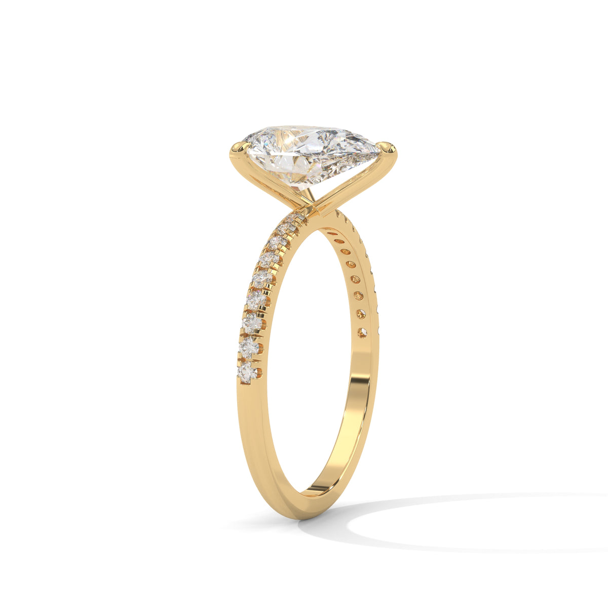 Teardrop Pavé Solitaire Ring