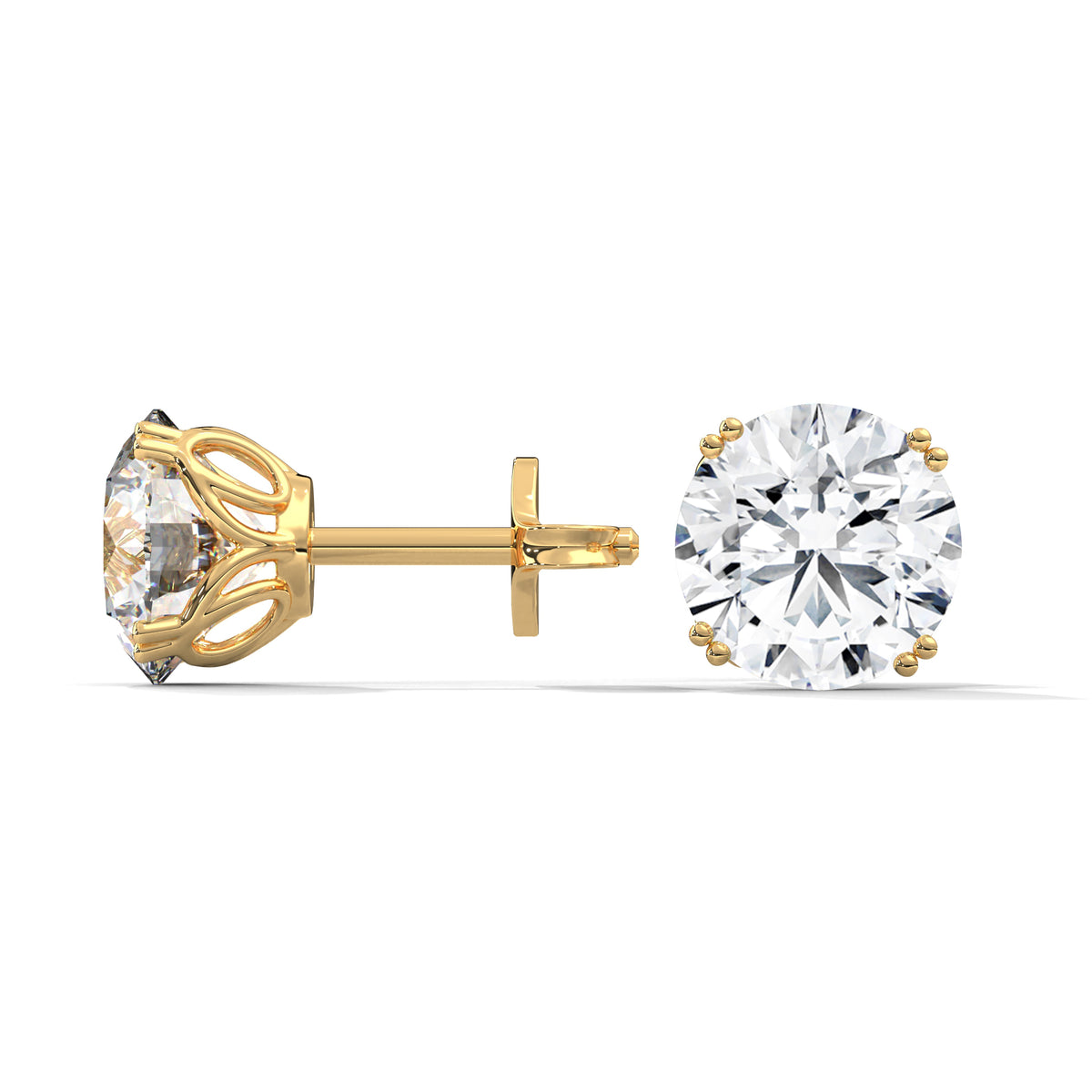 Brilliant Crown Solitaire Earrings