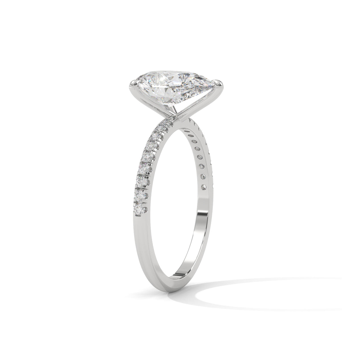 Teardrop Pavé Solitaire Ring