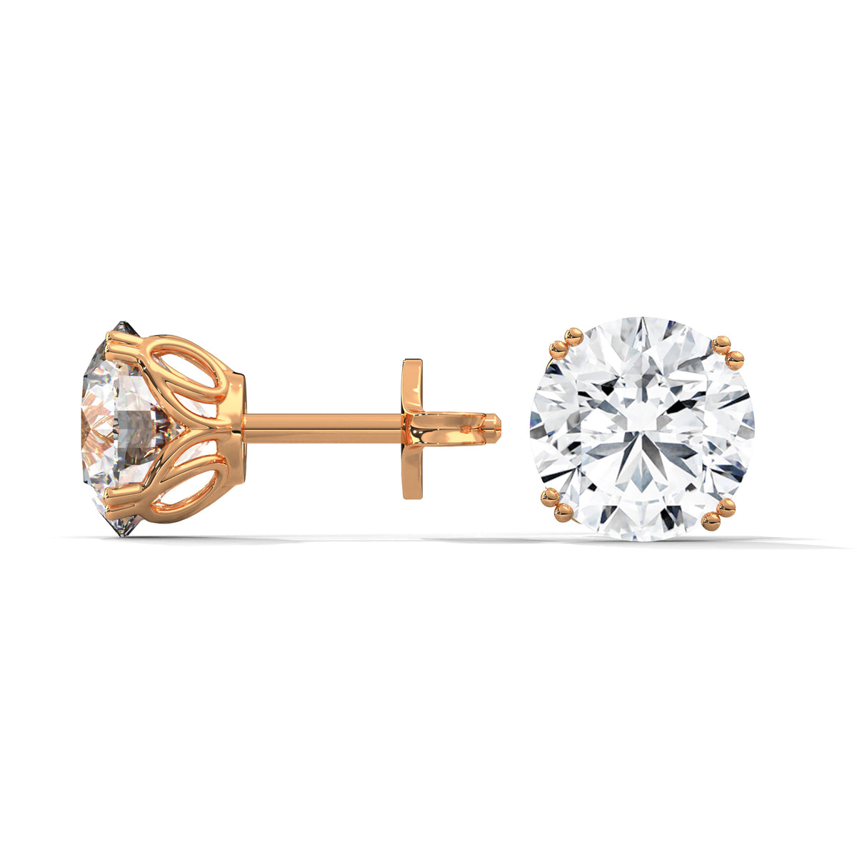 Brilliant Crown Solitaire Earrings