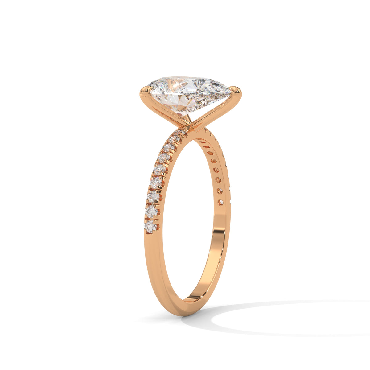 Teardrop Pavé Solitaire Ring