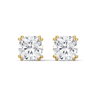 Cushion Radiance Solitaire Studs — IGI Certified Diamond Jewellery | My Carat India