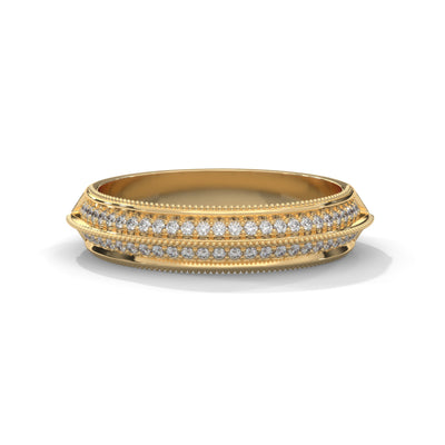 Milgrain Double Row Band Ring — IGI Certified Diamond Jewellery | My Carat India
