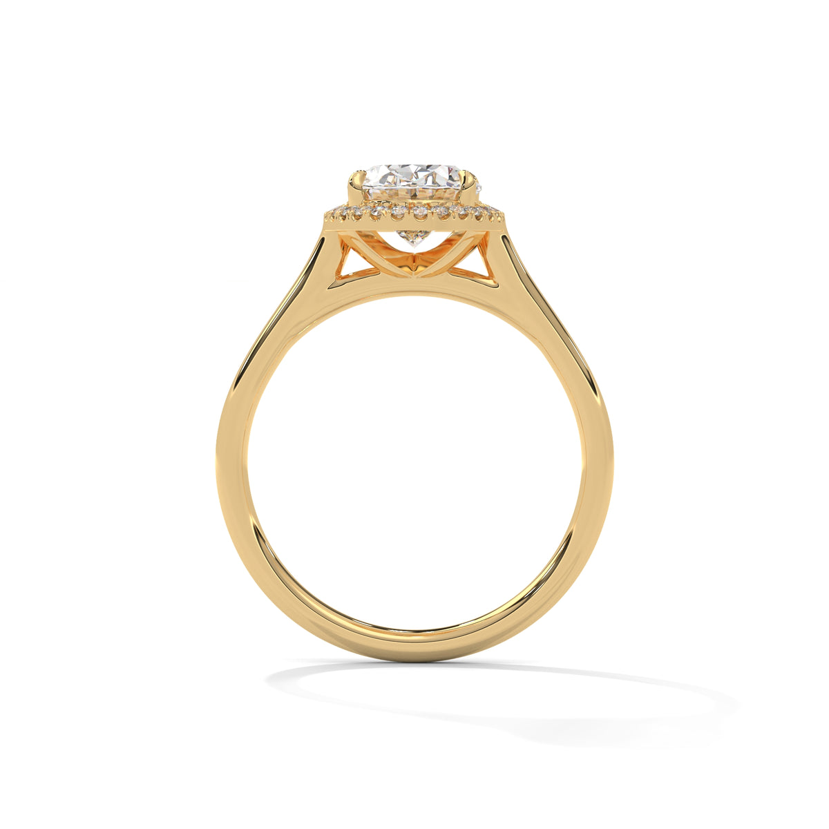 Oval Halo Solitaire Ring