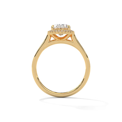 Oval Halo Solitaire Ring — IGI Certified Diamond Jewellery | My Carat India