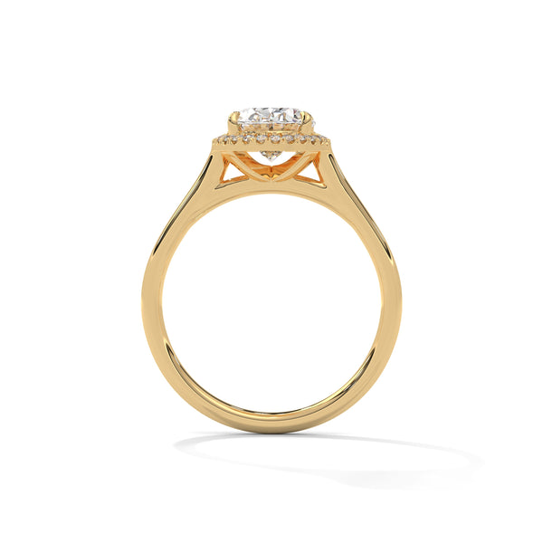 Oval Halo Solitaire Ring