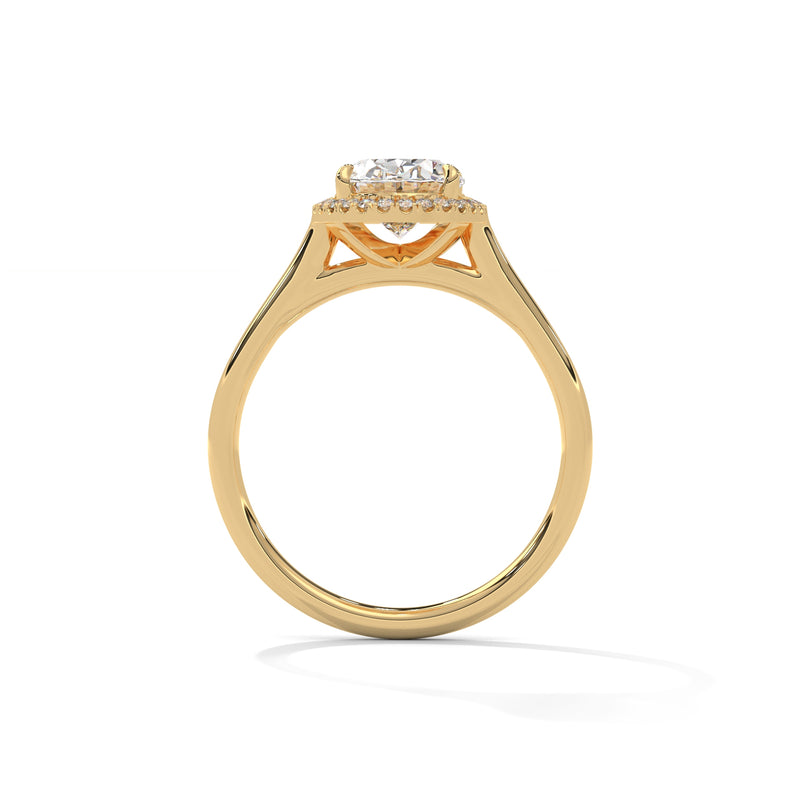 Oval Halo Solitaire Ring