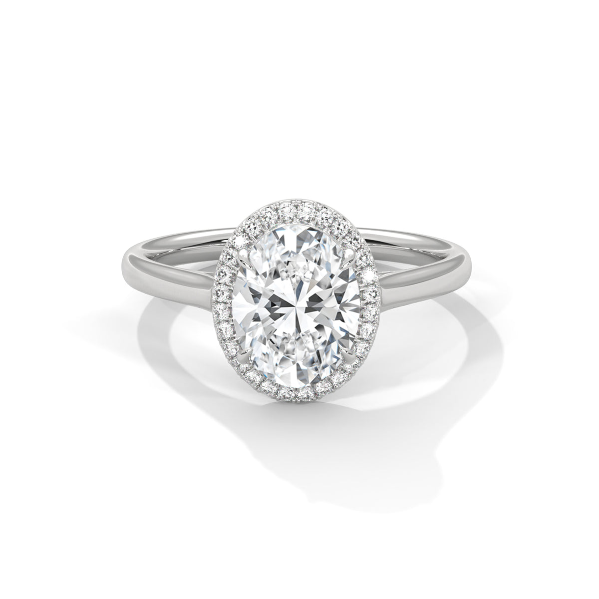 Oval Halo Solitaire Ring