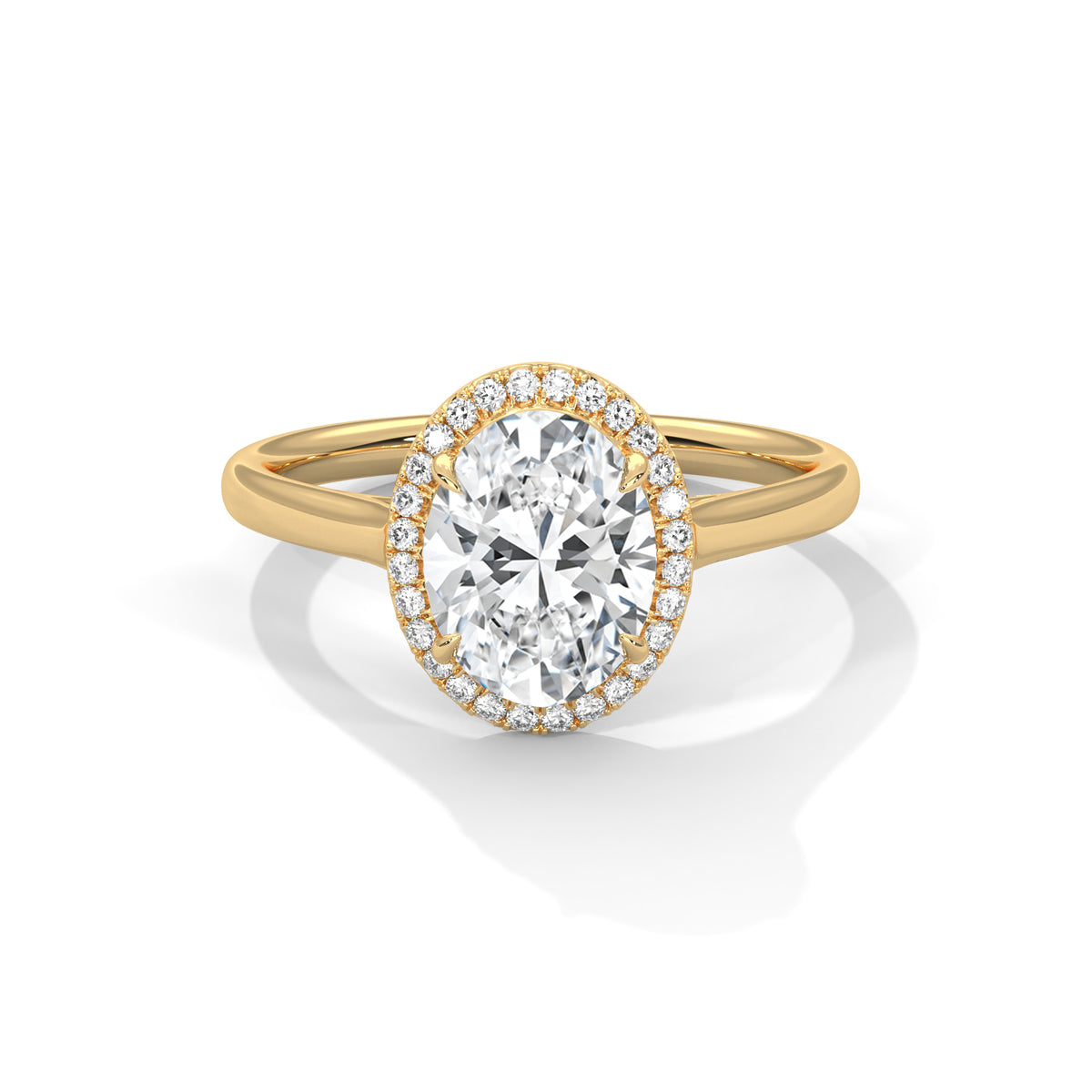 Oval Halo Solitaire Ring