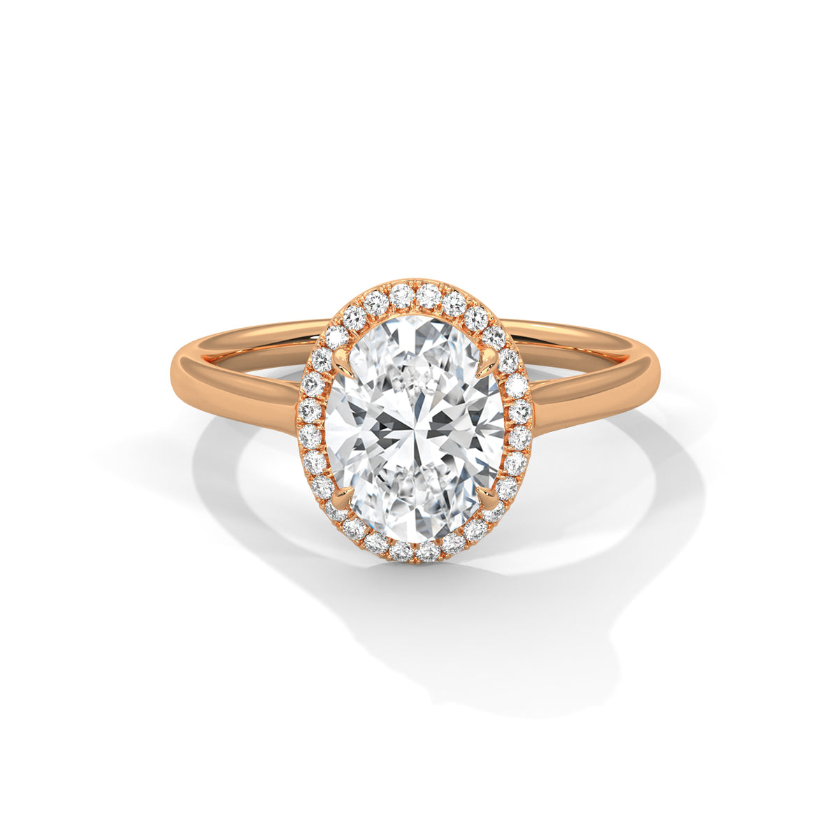Oval Halo Solitaire Ring