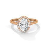 Oval Halo Solitaire Ring
