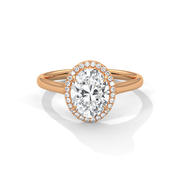 Oval Halo Solitaire Ring