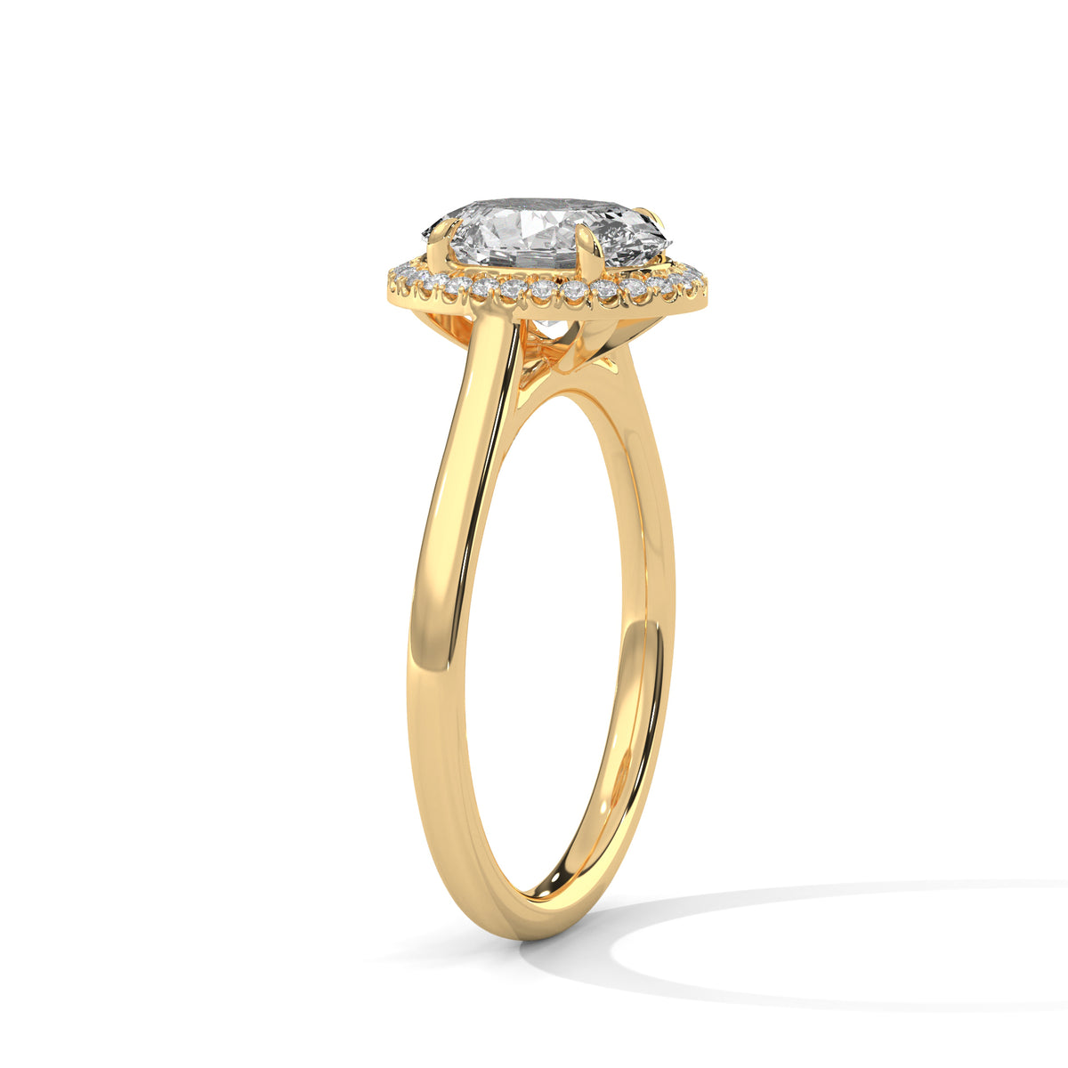 Oval Halo Solitaire Ring