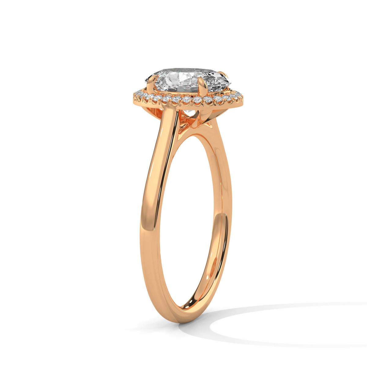 Oval Halo Solitaire Ring