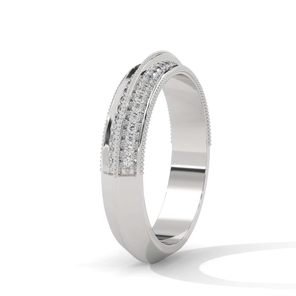 Milgrain Double Row Band Ring