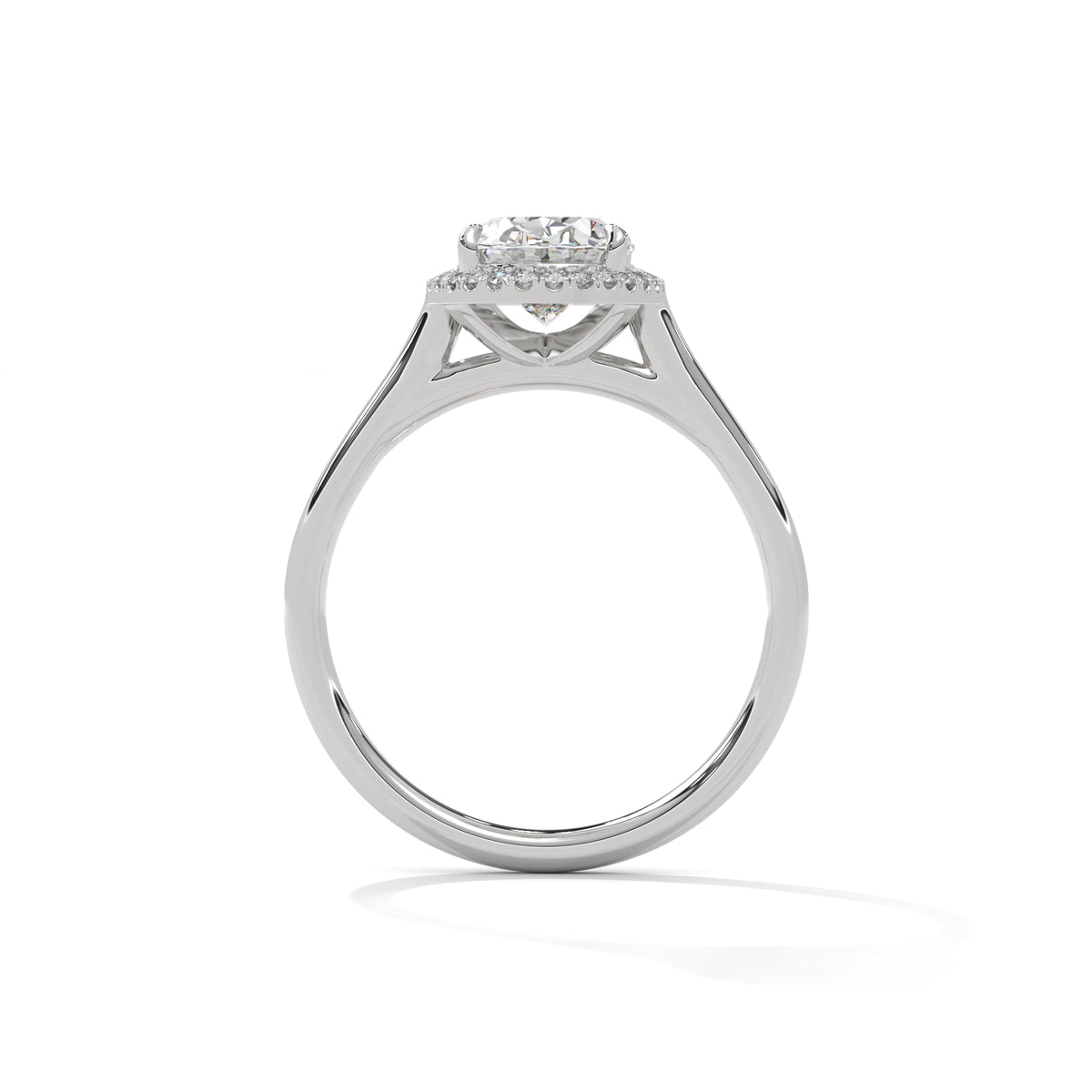 Oval Halo Solitaire Ring