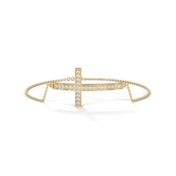 Sideways Cross Diamond Bracelet
