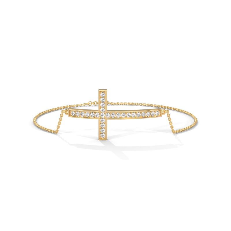 Sideways Cross Diamond Bracelet