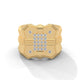 Bold Crest Cluster Ring
