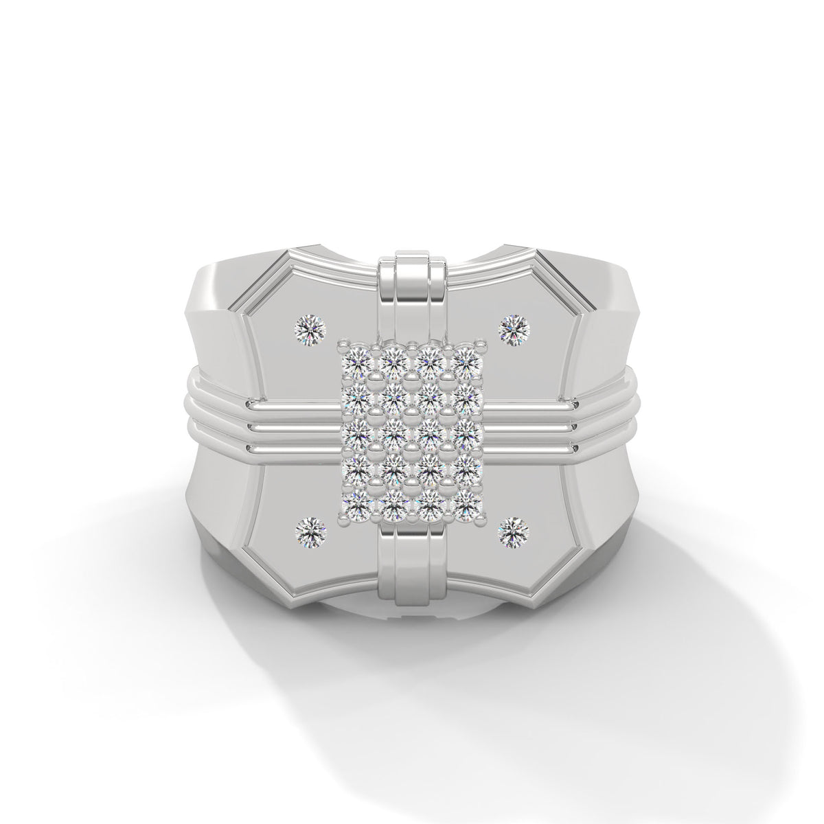 Bold Crest Cluster Ring