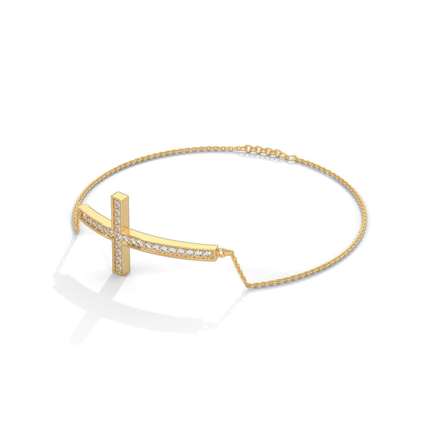 Sideways Cross Diamond Bracelet