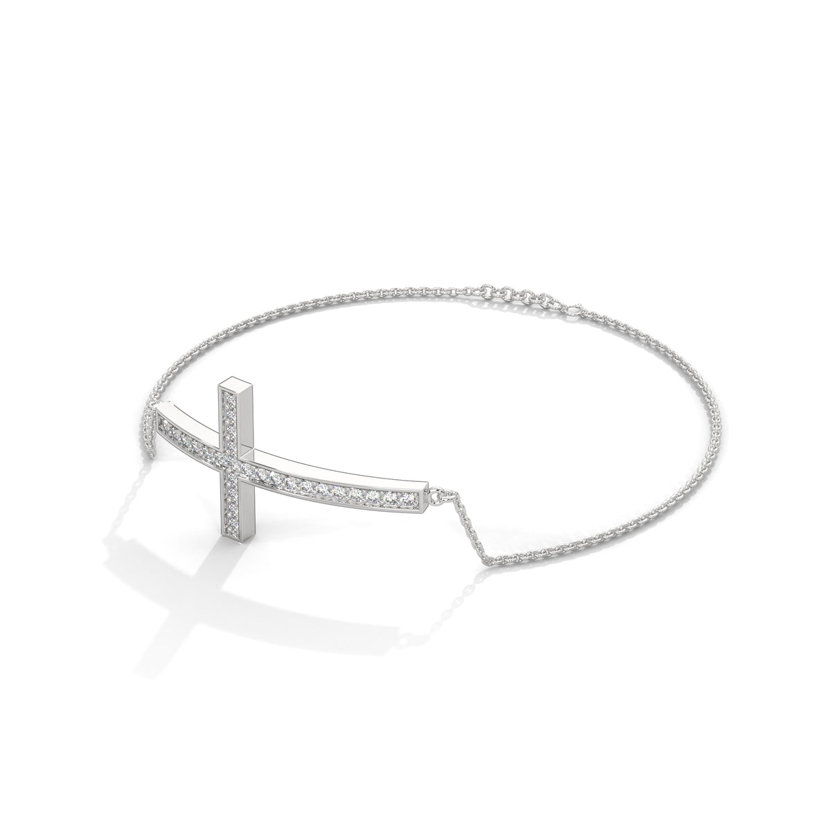 Sideways Cross Diamond Bracelet