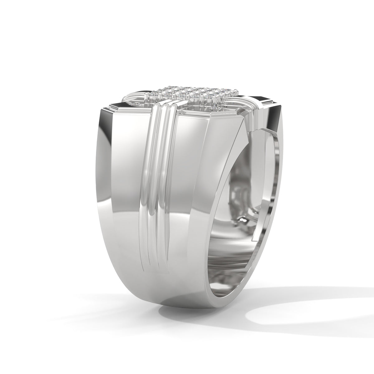 Bold Crest Cluster Ring