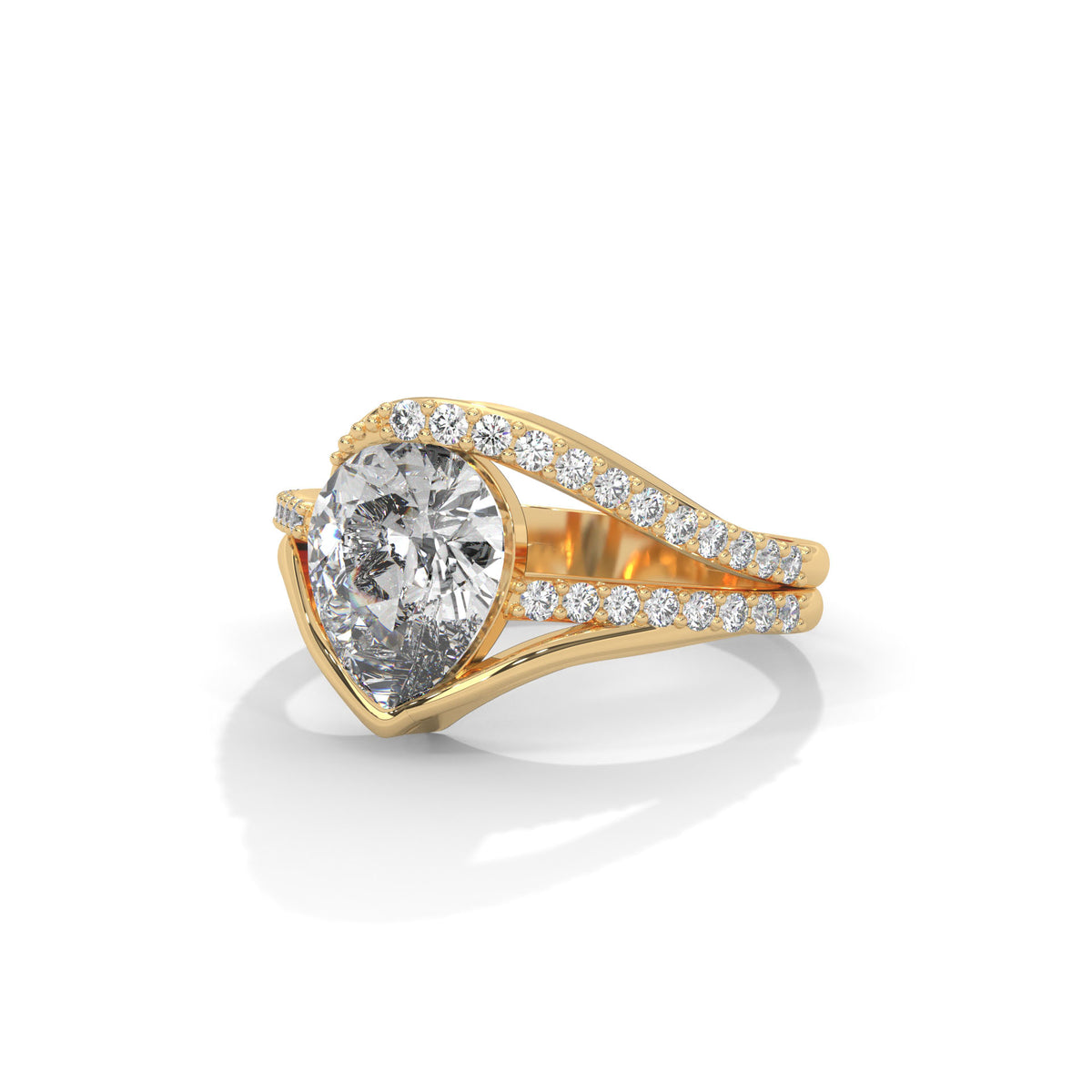 Split Arc Solitaire Ring