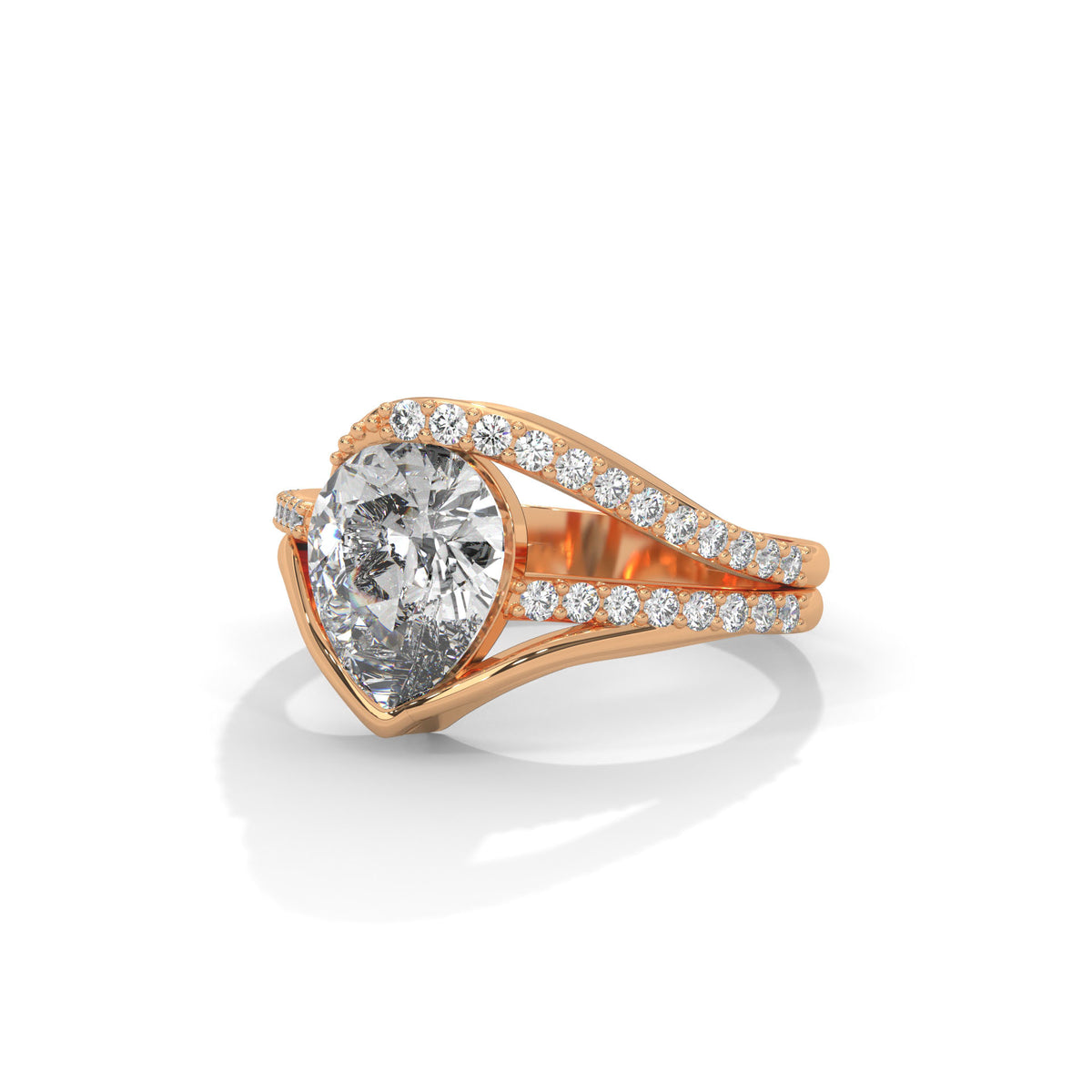 Split Arc Solitaire Ring