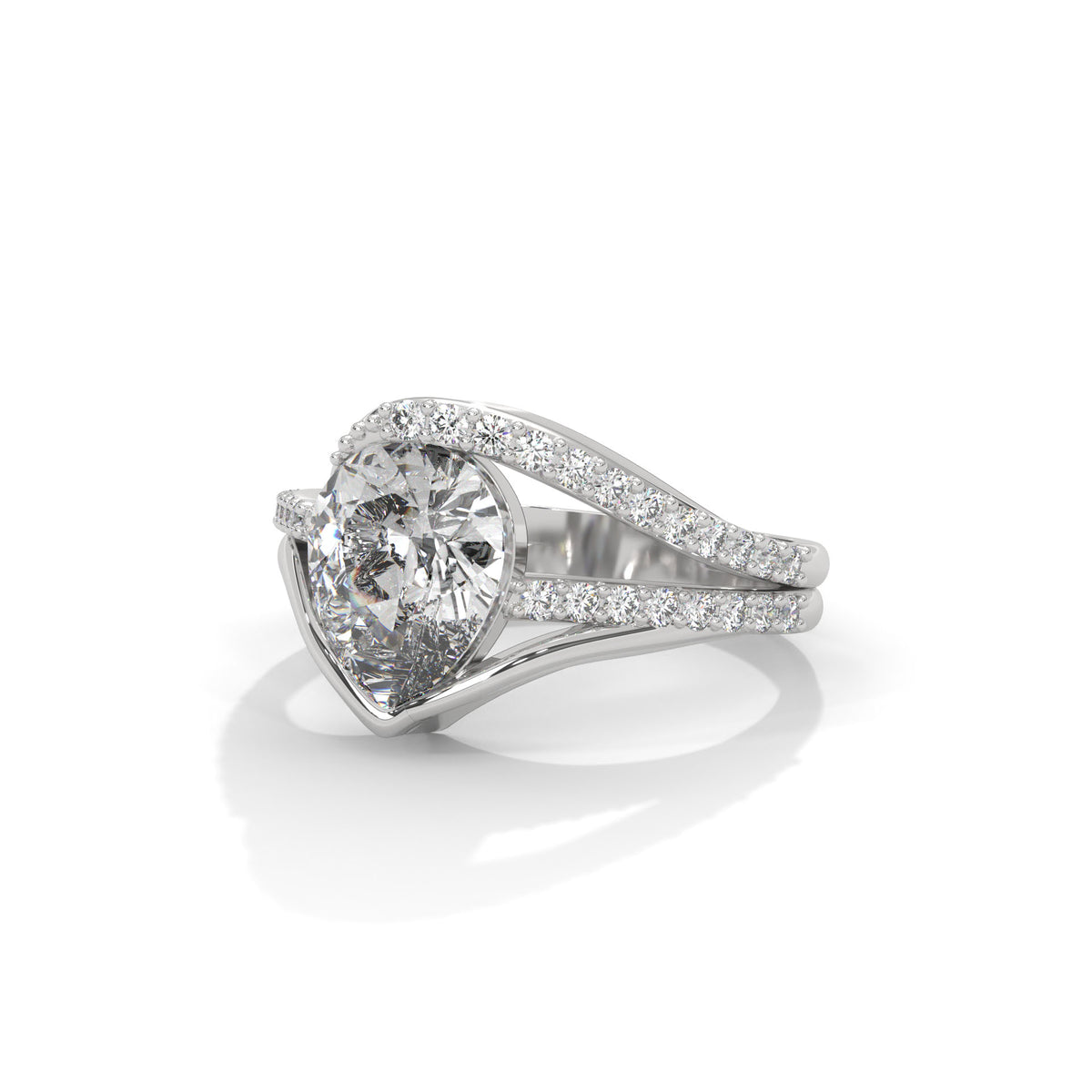 Split Arc Solitaire Ring