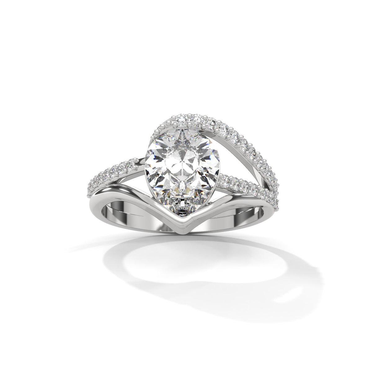 Split Arc Solitaire Ring