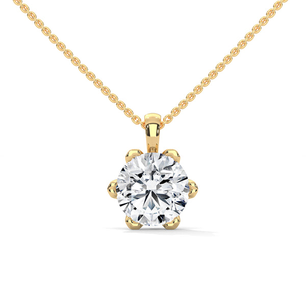 Crown Bloom Solitaire Pendant