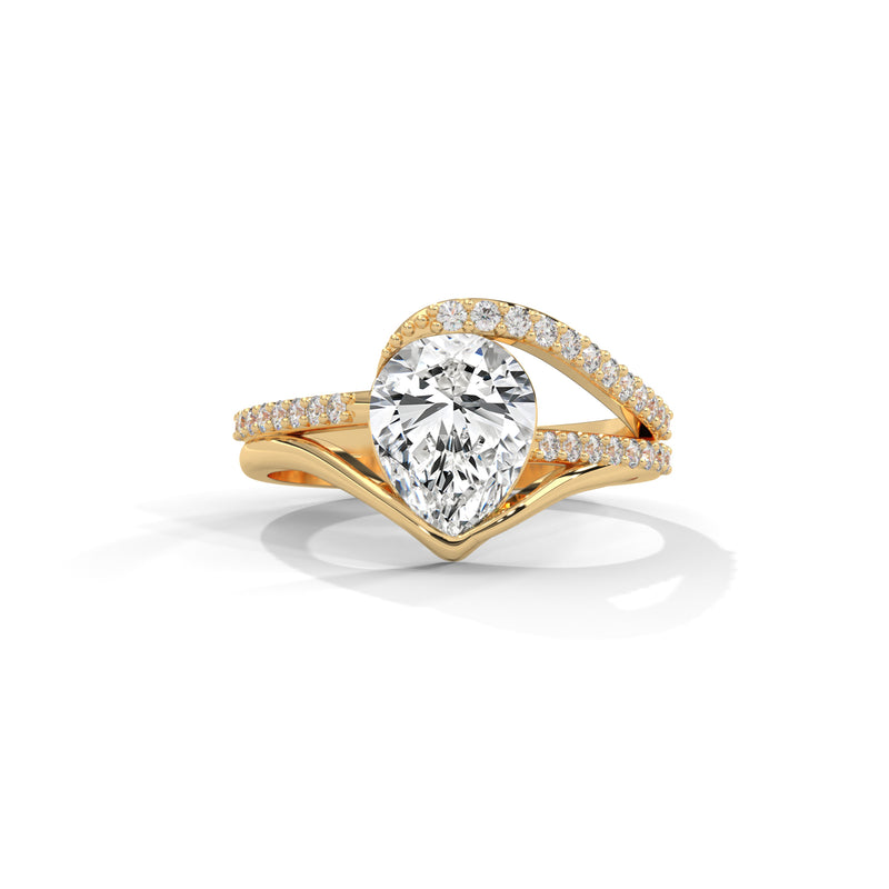 Split Arc Solitaire Ring