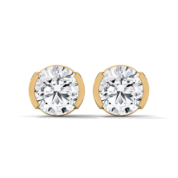 Half Moon Embrace Solitaire Earrings