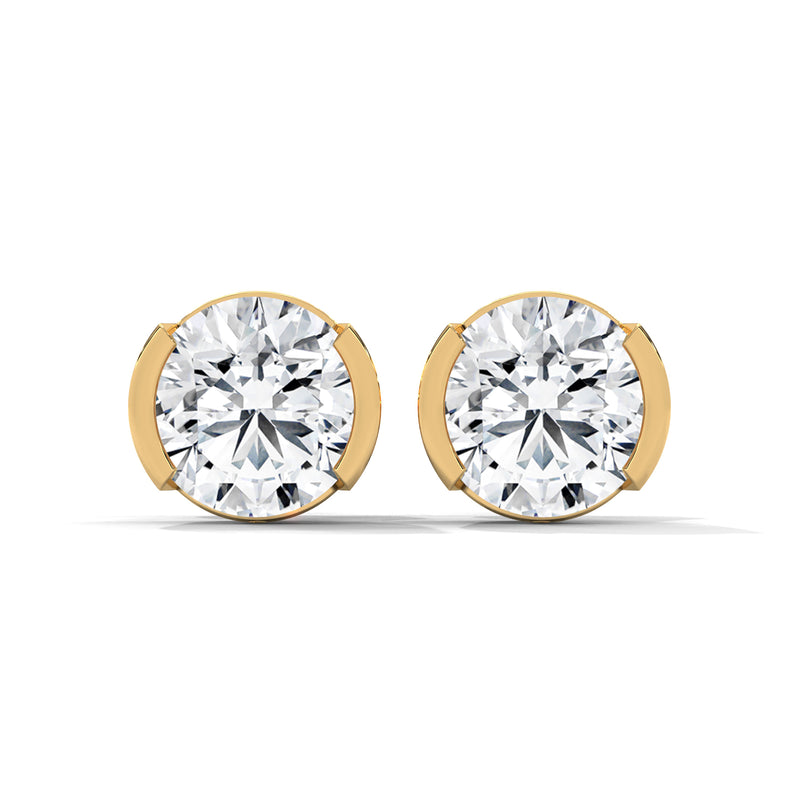 Half Moon Embrace Solitaire Earrings