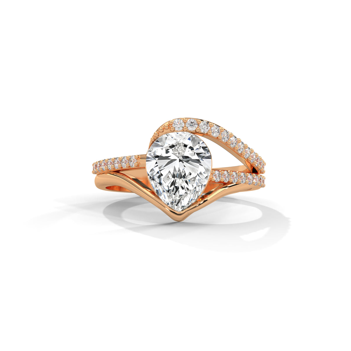 Split Arc Solitaire Ring