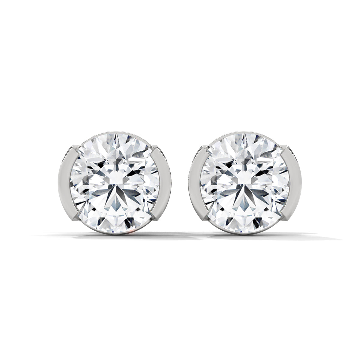 Half Moon Embrace Solitaire Earrings