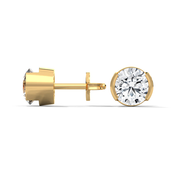 Half Moon Embrace Solitaire Earrings