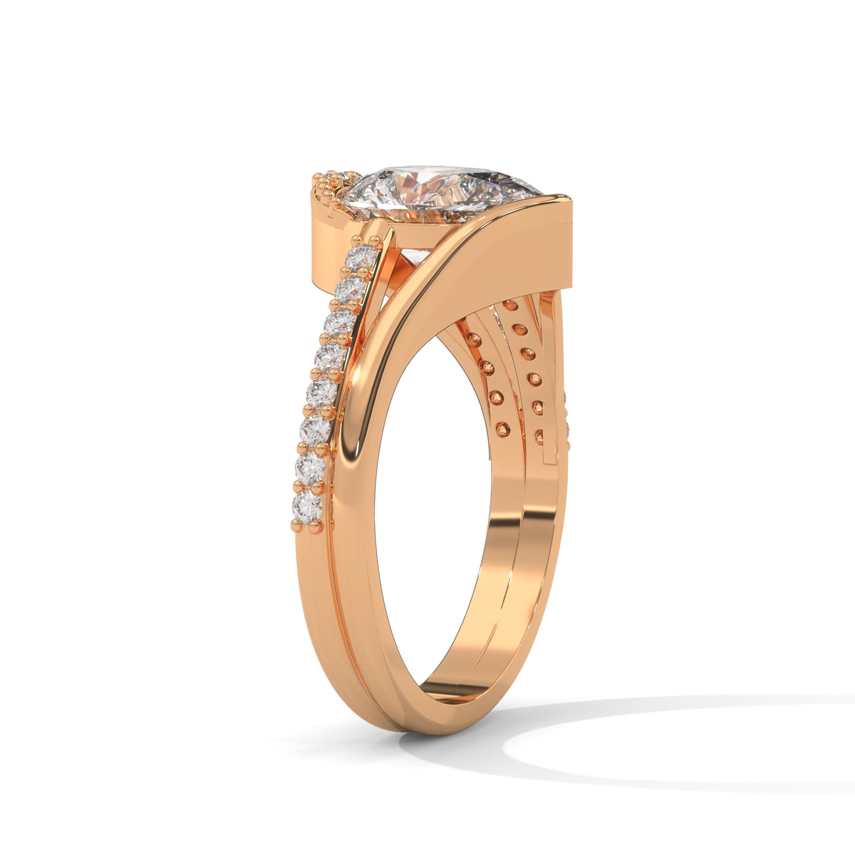 Split Arc Solitaire Ring
