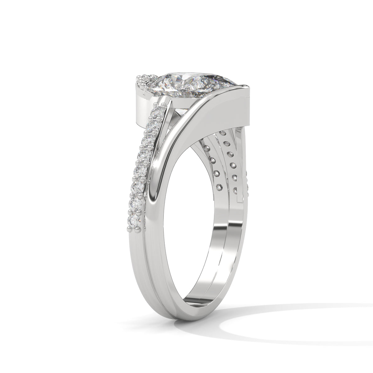 Split Arc Solitaire Ring