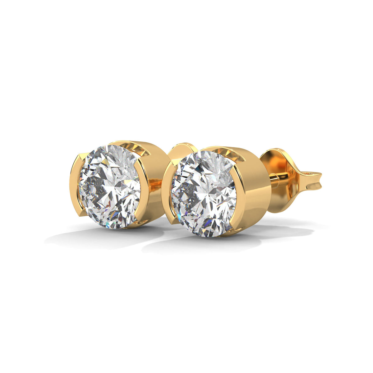 Half Moon Embrace Solitaire Earrings