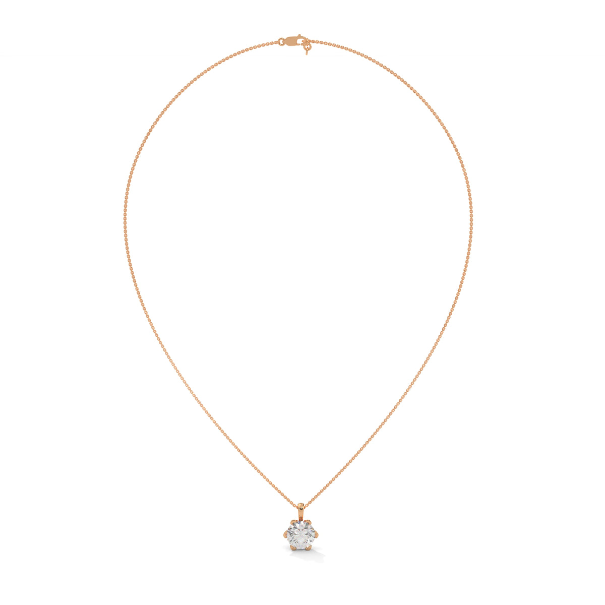 Crown Bloom Solitaire Pendant