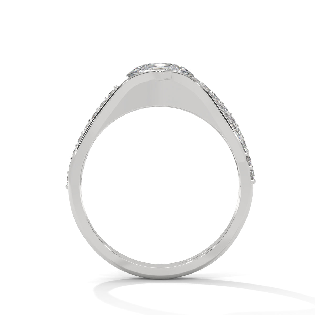 Split Arc Solitaire Ring