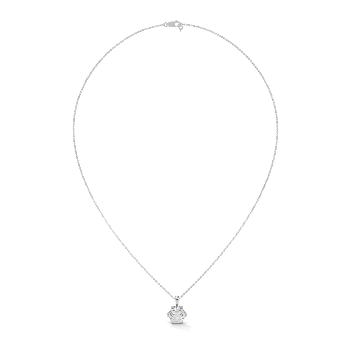 Crown Bloom Solitaire Pendant