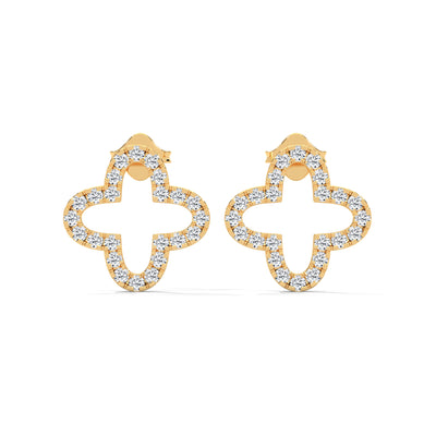 Blooming Clover Diamond Studs — IGI Certified Diamond Jewellery | My Carat India