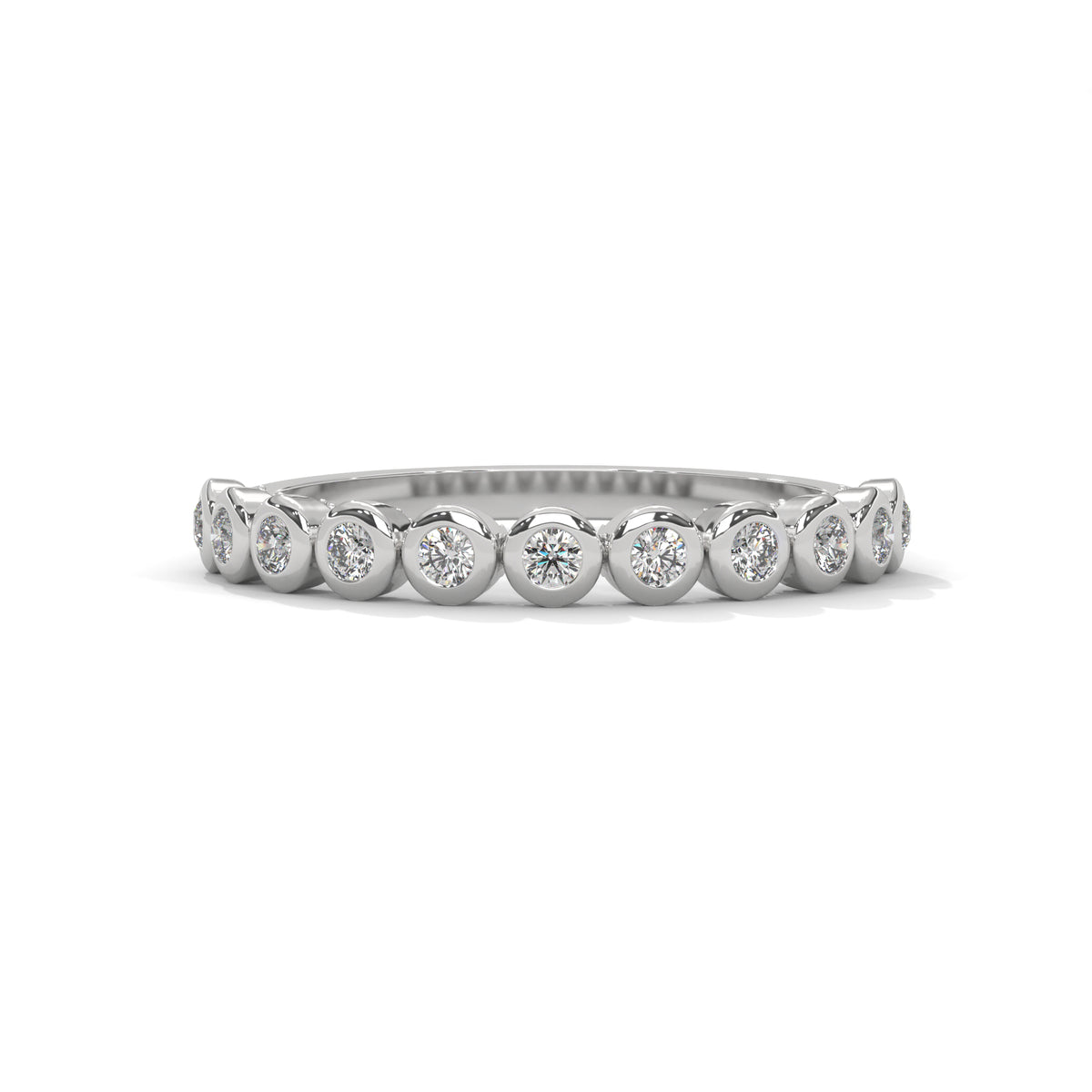 Bezel Bubble Half Eternity Ring