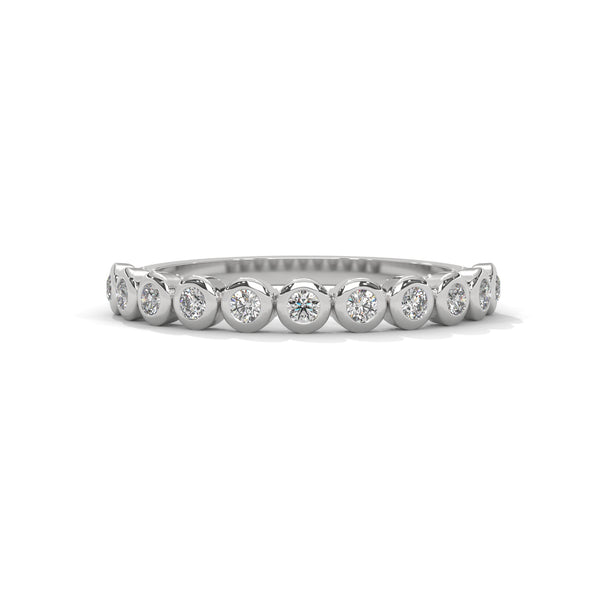 Bezel Bubble Half Eternity Ring