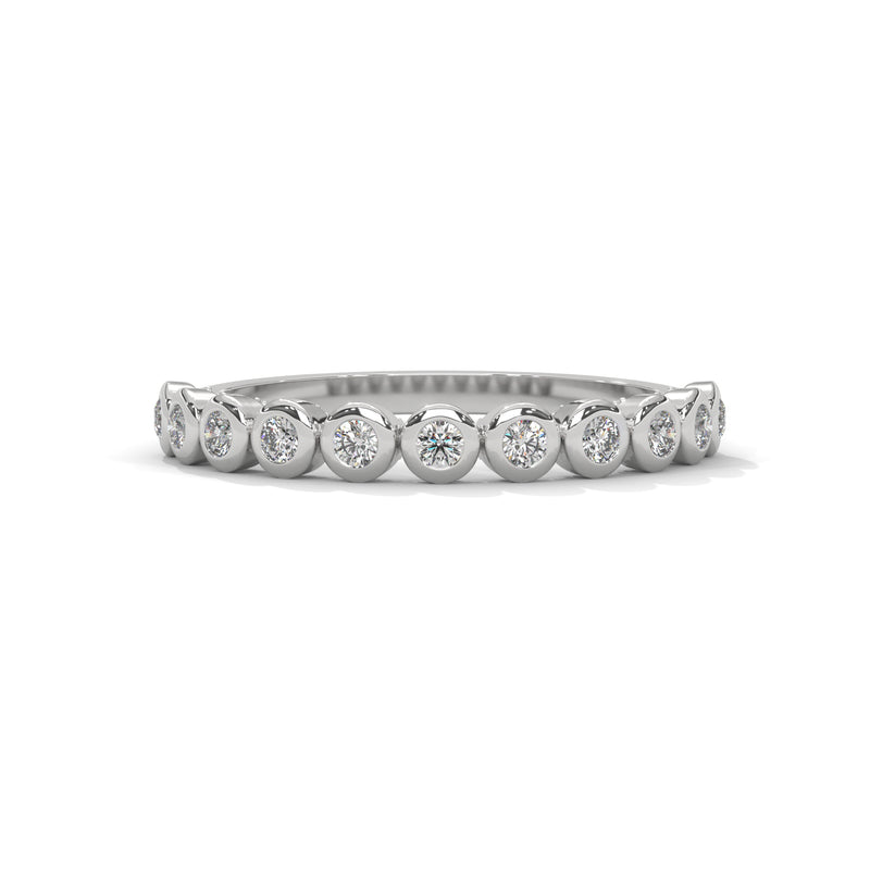 Bezel Bubble Half Eternity Ring
