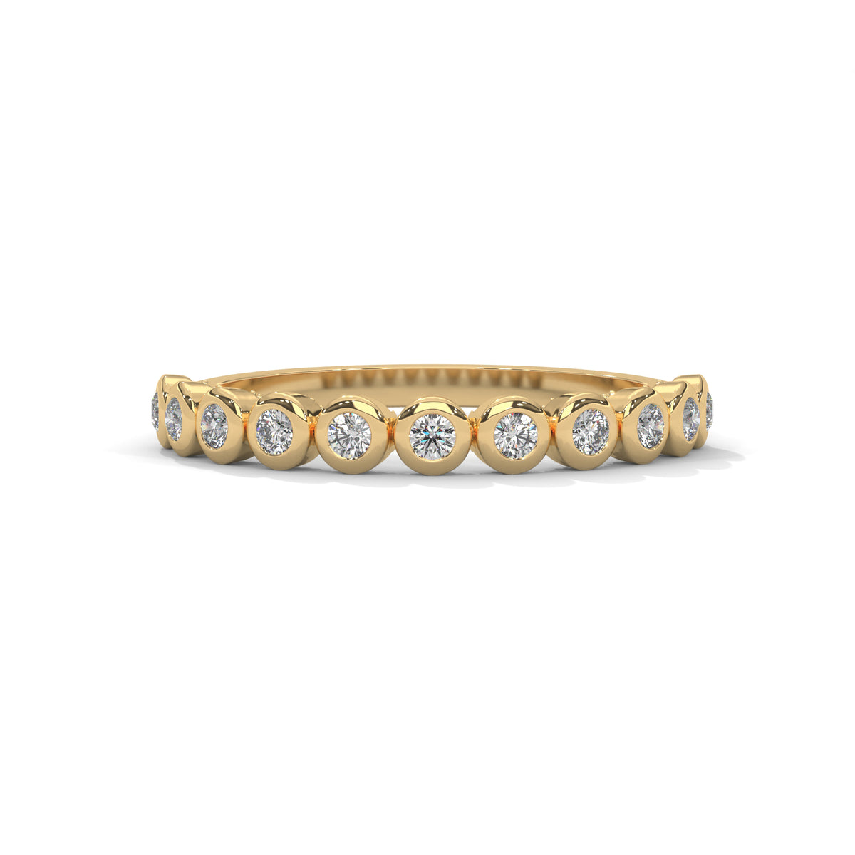 Bezel Bubble Half Eternity Ring