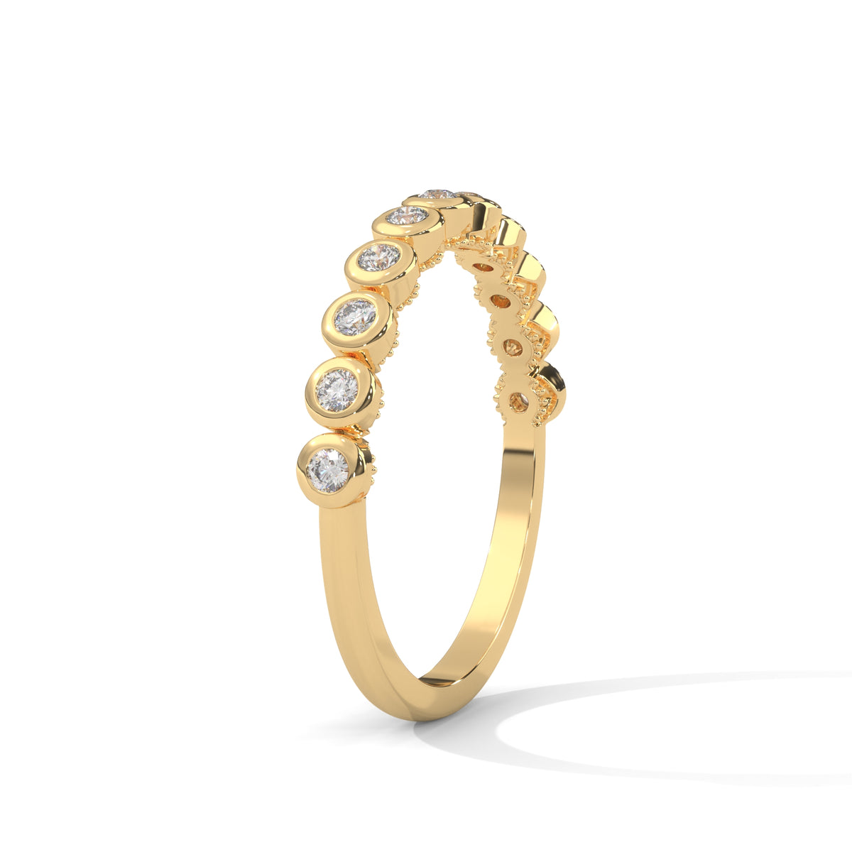 Bezel Bubble Half Eternity Ring